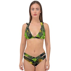 Machine Technology Circuit Electronic Computer Technics Detail Psychedelic Abstract Pattern Double Strap Halter Bikini Set by Sarkoni