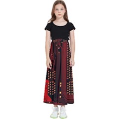 Technology Computer Circuit Kids  Flared Maxi Skirt by Sarkoni