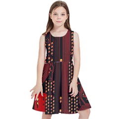 Technology Computer Circuit Kids  Skater Dress by Sarkoni