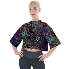 Trippy Dark Psychedelic Mock Neck T-shirt by Sarkoni