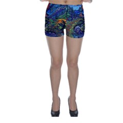 Psychedelic Landscape Skinny Shorts by Sarkoni