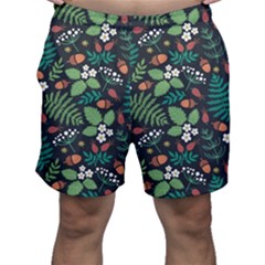 Pattern Forest Leaf Flower Motif Men s Shorts by Sarkoni