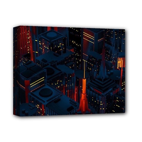 Architecture City Pixel Art Deluxe Canvas 14  X 11  (stretched) by Sarkoni