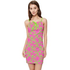 Green Flowers Design Summer Tie Front Dress by Trending