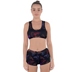 Vector Aquarium Guppies Seamless Fish Pattern With Black Background Racerback Boyleg Bikini Set by Grandong