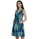 Seamless Pattern Cartoon Earth Planet Sleeveless Dress With Pocket View2