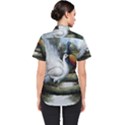 Canvas Oil Painting Two Peacock Women s Short Sleeve Shirt View2