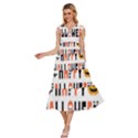 Happy Halloween Slot Text Orange V-Neck Drawstring Shoulder Sleeveless Maxi Dress View2