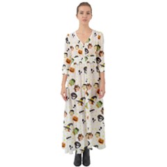 Happy Halloween Vector Images Button Up Boho Maxi Dress by Sarkoni