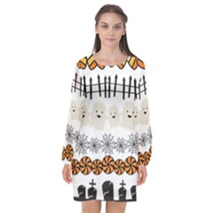 Halloween Holidays Long Sleeve Chiffon Shift Dress  by Sarkoni