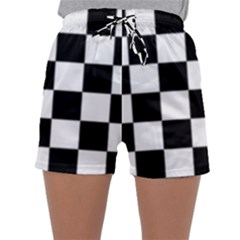 Black White Chess Board Sleepwear Shorts by Ndabl3x