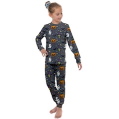 Halloween Bat Pattern Kids  Long Sleeve Set  by Ndabl3x