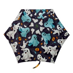 Ghost Pumpkin Scary Mini Folding Umbrellas by Ndabl3x