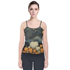 Pumpkin Halloween Velvet Spaghetti Strap Top by Ndabl3x