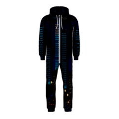 Pixel Art Night City Japan Hooded Jumpsuit (kids) by Sarkoni