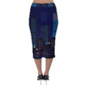 Pixel Art Night City Japan Velvet Midi Pencil Skirt View2