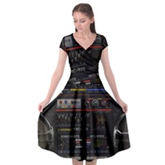 Daft Punk Boombox Cap Sleeve Wrap Front Dress by Sarkoni