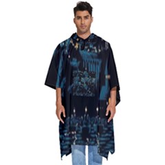 Hogwarts Starry Night Van Gogh Men s Hooded Rain Ponchos by Sarkoni