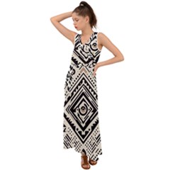 Tribal Pattern V-neck Chiffon Maxi Dress by Sobalvarro