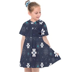 Flower Pattern Texture Kids  Sailor Dress by Grandong