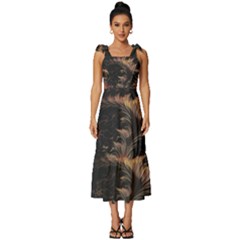 Fractal Digital Art Pattern Tie-strap Tiered Midi Chiffon Dress by Grandong