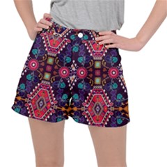 Pattern Ornament Motif Colorful Texture Women s Ripstop Shorts by Grandong