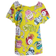 Robot Pattern Women s Oversized T-shirt by Ndabl3x