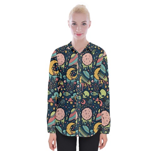 Alien Rocket Space Aesthetic Womens Long Sleeve Shirt by Ndabl3x