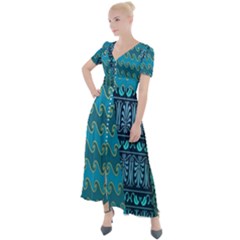 Aztec, Batik Button Up Short Sleeve Maxi Dress by nateshop