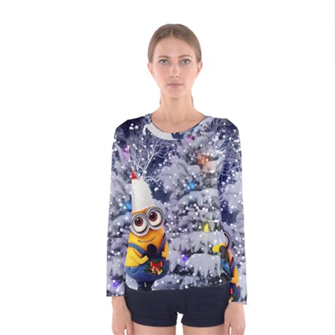 Minions Christmas, Merry Christmas, Minion Christmas Women s Long Sleeve T-shirt by nateshop