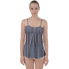 Stripes Babydoll Tankini Top by zappwaits