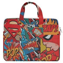 Comic Cartoon Pattern Macbook Pro 16  Double Pocket Laptop Bag  by pakminggu