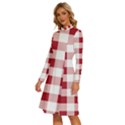 Gingham - 4096x4096px - 300dpi14 Long Sleeve Shirt Collar A-Line Dress View2