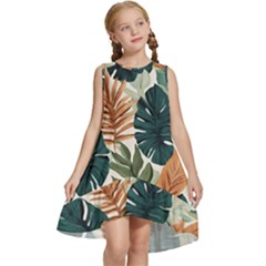 Tropical Leaf Kids  Frill Swing Dress by Jack14