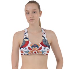 Birds Criss Cross Racerback Sports Bra by Valentinaart