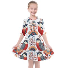 Birds Kids  All Frills Chiffon Dress by Valentinaart