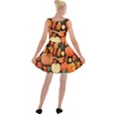 Thanksgiving pattern Velvet Skater Dress View2