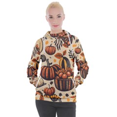 Thanksgiving Pattern Women s Hooded Pullover by Valentinaart