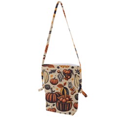 Thanksgiving Pattern Folding Shoulder Bag by Valentinaart