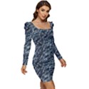 Ceramics Broken  Women Long Sleeve Ruched Stretch Jersey Dress View2