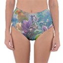 Abstract Blossoms  Reversible High-Waist Bikini Bottoms View3