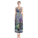 Abstract Blossoms  Button Up Chiffon Maxi Dress View1