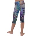 Abstract Blossoms  Kids  Lightweight Velour Capri Leggings  View4