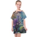 Abstract Blossoms  Kids  One Piece Chiffon Dress View1