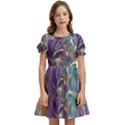 Abstract Blossoms  Kids  Puff Sleeved Dress View1