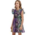 Abstract Blossoms  Kids  Winged Sleeve Dress View2