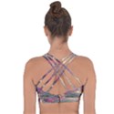 Abstract Flowers  Cross String Back Sports Bra View2