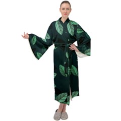 Foliage Maxi Velvet Kimono by HermanTelo