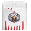 Usa Soccer T- Shirt U S A Patriotic American Flag Soccer Ball Football T- Shirt (1) Duvet Cover Double Side (Queen Size) View1