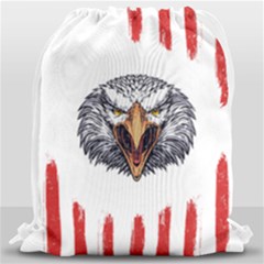 Usa Soccer T- Shirt U S A Patriotic American Flag Soccer Ball Football T- Shirt (1) Drawstring Bag (large) by ZUXUMI